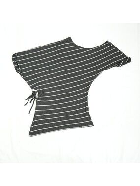 Maison Martin Margiela Gray Striped Asymmetrical Dress Size Small.